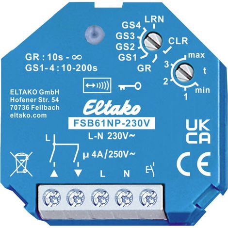 FSB61NP-230V Eltako senza fili Attuatore per tapparelle Elemento di ombreggiatura Da incasso