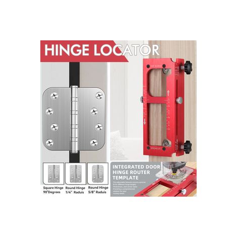Gabarit de perçage en aluminium pour charnière et serrure – Kit d’installation de paumelle – Outil de mortaisage pour porte en bois massif