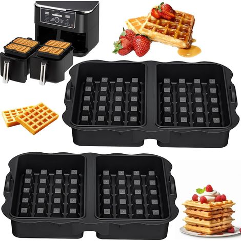 Moules à gaufres en silicone pour friteuse à air, moules de cuisson en silicone, accessoires pour friteuse à air, moule à gâteau en silicone, 3 cm d (1/5)