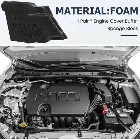 1 pair. Color: Black. Material: Foam (left + right). Sponge hood cushion blocks the radiator grille. (1/5)