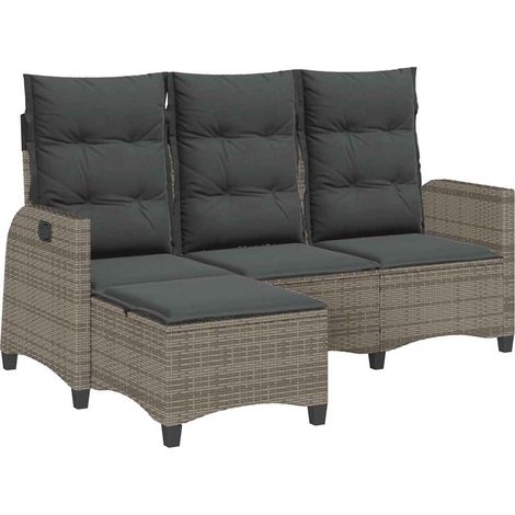 Maison Exclusive - Divano Giardino Reclinabile a L con Cuscini Grigio Polyrattan
