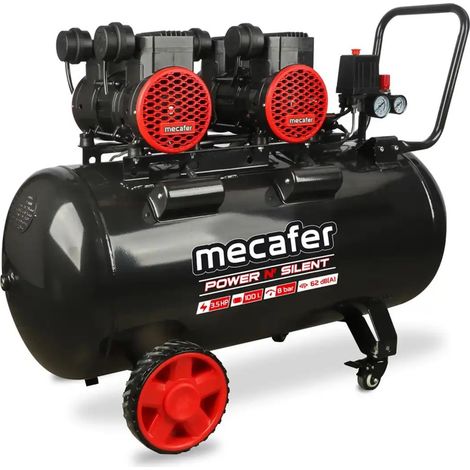 Mecafer – Compresseur d’air sans huile 100L – Moteur 3,5 HP – Pression 8 bar – Débit 508 L/min – Silencieux 87 dB(A) pour outils pneumatiques (1/5)