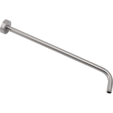 Prolongateur pomme de douche inox satiné fixation murale dissimulé raccord NPT 1/2 avec rosace (1/5)