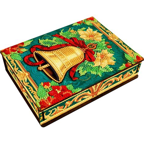Boîtes de rangement peinture diamant de Noël, cloche et chat, organisateur perles (1/5)