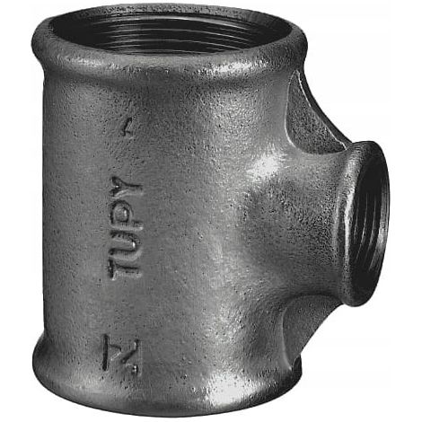 Conector en T reductor de 1,1/2 x 1 x 1,1/2 pulgadas, color negro
