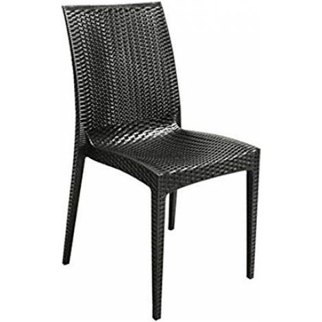 Sedia Resina Rattan Boheme Grand Soleil colore grigio impilabile