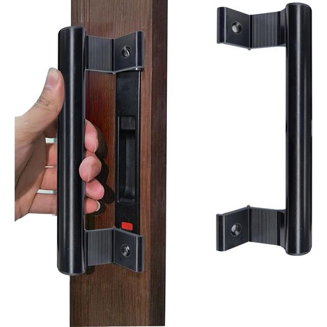 Poignée de porte coulissante en aluminium – Poignée de porte en verre de 20 cm, compatible avec un trou de montage de 5,5 mm – Idéale pour salle (1/5)