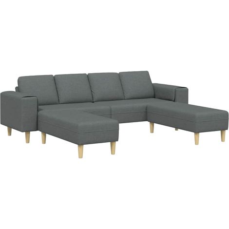 Sofa Set Dark grey Fabric vidaXL (1/5)