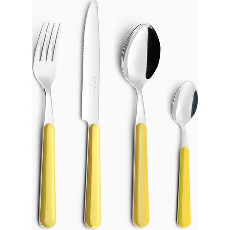 Servizio Set di Posate 24 pezzi in Acciaio Inox Eme Brio Giallo 17