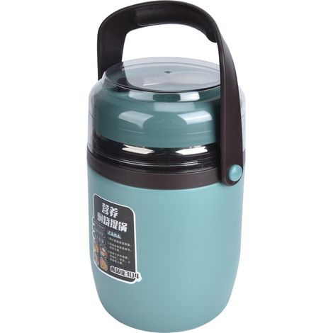 Isolierter, mehrlagiger, auslaufsicherer und stapelbarer Thermo-Lunchbox aus Edelstahl 304 (2 Liter) für Büroangestellte, Mintgrün