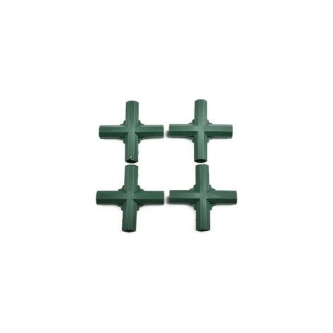 Lot de 4 connecteurs pour auvent de jardin, 5 types de cages de jardin, connecteurs d'angle pour serre (croix 4 voies) (1/4)