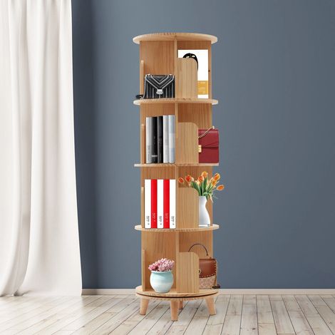 4-stufig Holz 360° drehbar Display Bücherregal Boden stehend Buch Spielzeug (1/5)