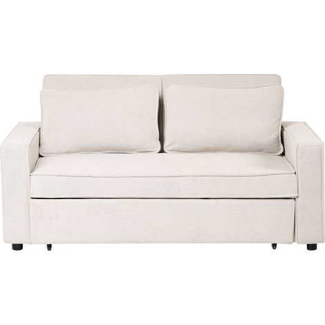 Sofá cama de dos plazas de tela convertible repelente al agua blanco crema Uttela (1/5)
