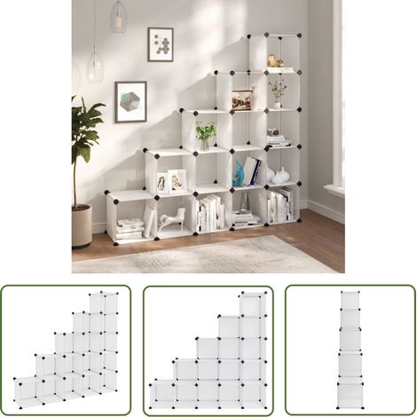 The Living Store Cubes de rangement 15 pcs Transparent PP - Cube De Rangement - Étagère Murale - Rangement Intérieur - Meuble Rangement - Système D'organisation (1/5)