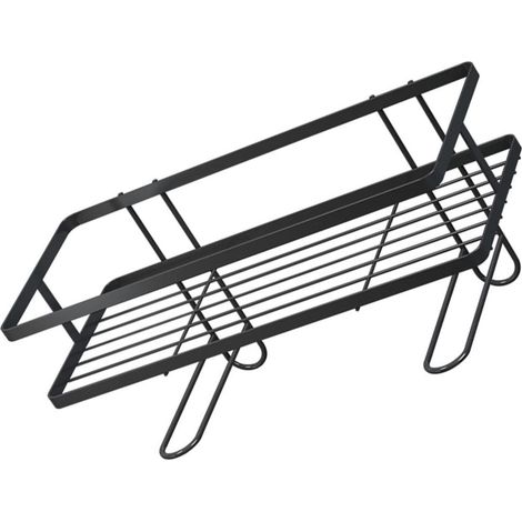 Étagère de salle bain en fer noir avec barreaux hauts et grande capacité rangement pour le (1/5)