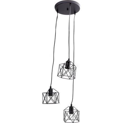 Abat-jour suspendu antique E27 à 3 têtes, style rétro unique, pour la maison et les cafés, 85-240 V (1/5)