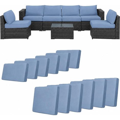 Sitzpolster Outdoor Bezüge für Loungemöbel Ersatzbezug Sitzkissenbezug Gartenmöbel, Hochelastisch & rutschfest für Wohnwagen Polster Bezüge (12pcs) (1/5)