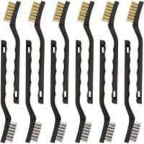 Lot de 12 Mini Brosses Métalliques en Acier Inoxydable Brosse pour Nettoyage en Laiton pour Nettoyer Frottement et Rouille des Scories de Soudage (1/4)