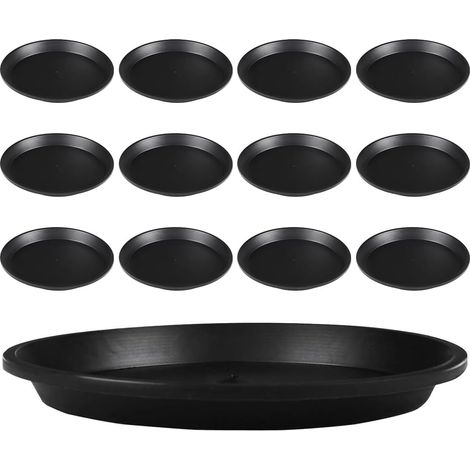 Lot de 12 Dessous de Pot de Fleurs Ronds en Plastique de 15 cm pour Plantes d'intérieur et d'extérieur, Soucoupe, Pot de Fleurs (1/5)