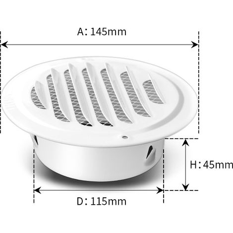 Rejillas de ventilación de malla fina aptas para baños, oficinas y almacenes (blancas, 1 unidad, 14,5 x 11,5 x 4,5 cm). (1/5)