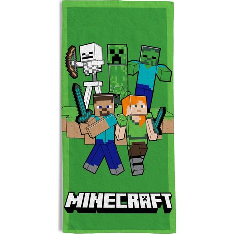 hermet, Telo Mare Minecraft, 70x140 cm, Asciugamano da Spiaggia o Piscina, 100% Morbido Cotone, Pratico e Leggero (1/3)