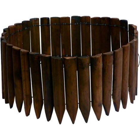 Flexible Gartenbegrenzung aus Holz, 118 cm lang – Höhe 20 cm – Einfache Montage ohne Graben – Für individuelle Formen und Abgrenzungen – cm x 20