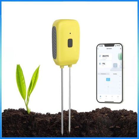 Medidor de suelo inteligente Bluetooth Tuya, resistente al agua, con detección automática de riego.