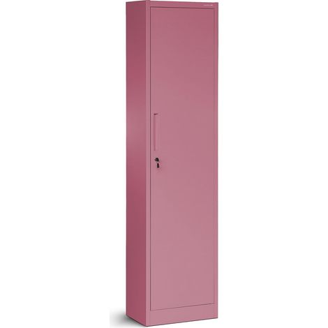 Armoire de Bureau Métallique C001A 4 Etagères Tôle d'acier Portes Battantes Verrouillable 185 cm x 45 cm x 40 cm (Rose) (1/5)