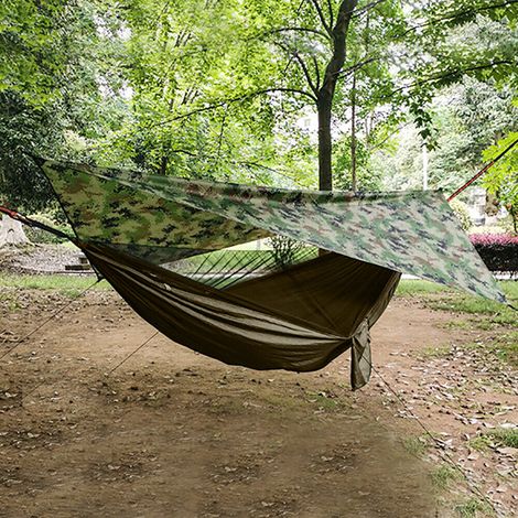 Hammock Camping Stabhängematte bis 200kg 2 Personen Hängematte mit Moskitonetz Outdoor Waterproof (1/5)