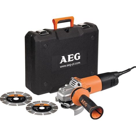 AEG – Meuleuse 125mm 1200W WS12125SK – Système Line Lock Out – Poignée anti-vibrations – Pour béton armé et métal (1/4)