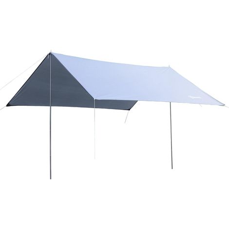 Abri solaire portable (3 x 3 m) — Auvent imperméable pour camping et plage (Blanc) idéal pour salon, chambre à coucher ou bureau facile à assembler avec instructions incluses