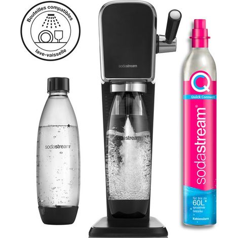 Machine à soda SODASTREAM ARTNLV – Préparation d'eau gazeuse et sodas – Couleur noire – Design compact