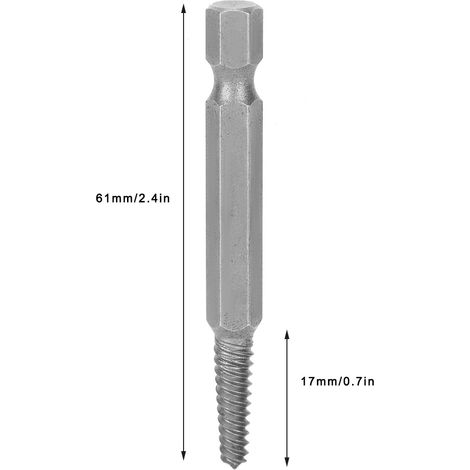 Extracteur de vis cassées de 61 mm à filetage fin, outil d'extraction électrique à poignée hexagonale (1/5)