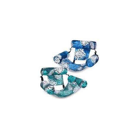 Lot de 2 hamacs gonflables pour adultes – Housse en tissu doux – Dossier et accoudoirs ajustables – Confort optimal au bord de la piscine (1/5)