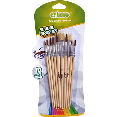 Cepillos escolares de madera Cricco, 10 unidades