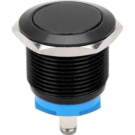 Interrupteur à bouton-poussoir métallique étanche en acier inoxydable, auto-rétablissement, normalement ouvert, 16mm, 220V (Bleu) (1/5)
