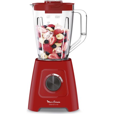 Moulinex Frullatore Blendforce, 600 W, 2 velocità+funzione Pulse, capacità totale 2 L, sistema Smart Lock, facile pulizia, raffreddamento ad aria, miscelazione continua in 3 minuti LM420510