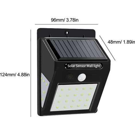 Applique murale solaire de jardin à 40 LED avec détecteur mouvement batterie (1/5)