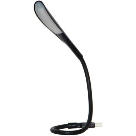 Lampe LED USB, lampe de lecture pour clavier d'ordinateur, lumière USB réglable pour ordinateur portable, conception flexible en col de cygne, luminosité à 3 niveaux, contrôle tactile (noir) (1/5)