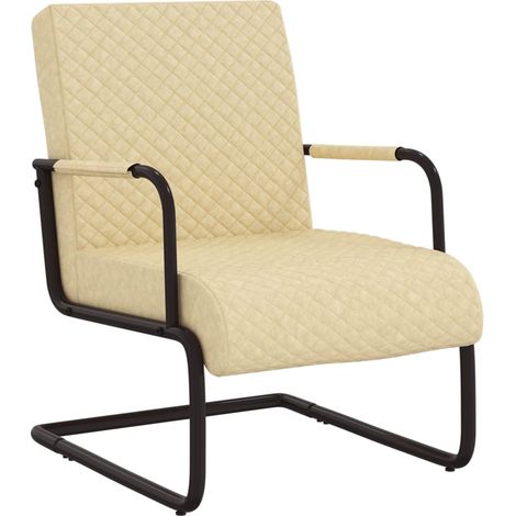 Chaise cantilever Crème Similicuir vidaXL (1/5)