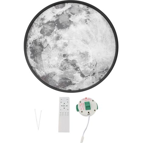 Lune plafonnier télécommande LED 3000K-6000K luminaire encastré à intensité variable pour salon chambre noir