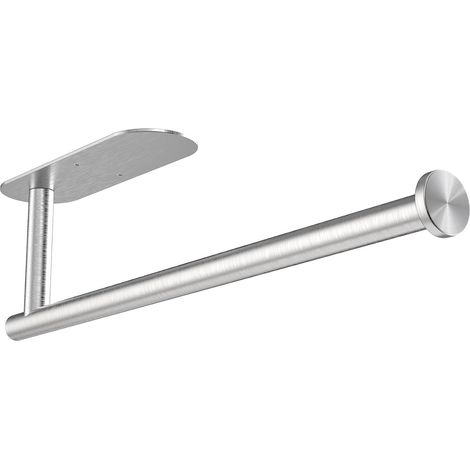 1 - Porte Essuie-Tout - Support Mural - Acier Inoxydable - Installation Adhésive Ou À Vis - Pour Cuisine Et Salle De Bain - Argent - 33,6cm (1/5)