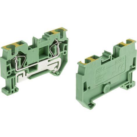 Bloc de jonction de traversée RS PRO, 4mm², Vert/Jaune ( Prix pour Paquet de 5 ) (1/2)