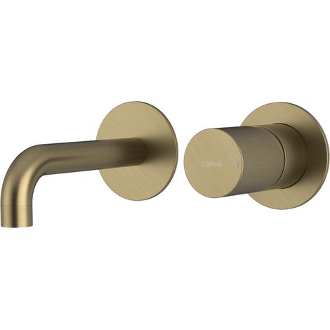 Mitigeur lavabo 2 trous à encastrer ULTRATAP, bec 15cm, or mat (1/2)