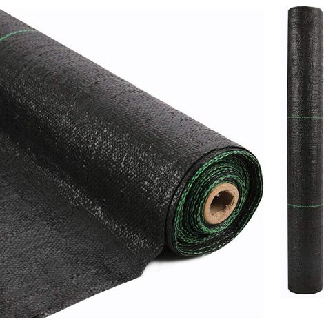 Toile de Paillage Contre Les Mauvais Herbes 10Mx1M en Fibres de Polypropylène Tissées Anti-UV 125g/m2 Résistant Aux Déchirures avec Haute Stabilisation Bâche de Paillage, 1 Paquet (1/5)