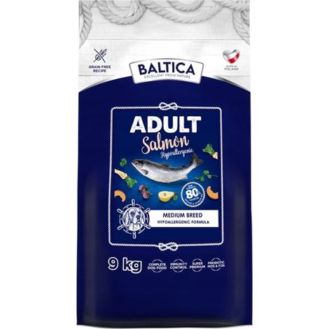Alimento seco para perros BALTICA EXCELLENT Adulto Salmón Hipoalergénico M 9kg (1/2)