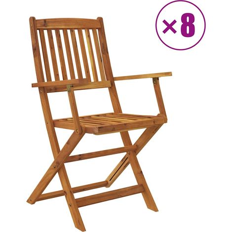 Maison Exclusive - 9-tlg. Garten-Essgruppe Klappbar Massivholz Ak