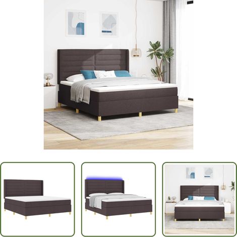 Matratze - Boxspringbett mit Matratze Braun 140 x 200 cm Stoff (1/5)