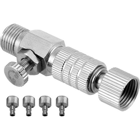 Accessoires aérographe pro raccord rapide déconnexion embout valve réglage débit air avec 4 adaptateurs 1/8 pouce (1/2)
