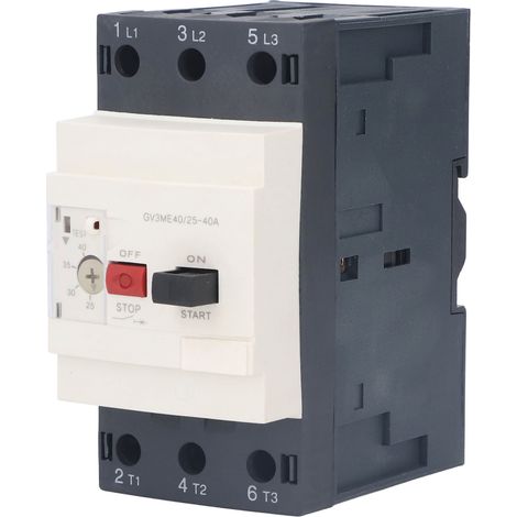 Disjoncteur de protection moteur bouton poussoir thermomagnétique 690V 25-40A PA66 renforcé 10000 cycles interrupteur sécurité industriel (1/5)